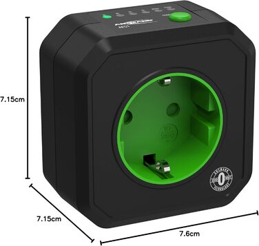 Розетка з таймером ANSMANN - перемикається, компактна енергозберігаюча розетка з таймером зворотного відліку для приміщень, новорічна прикраса, без споживання в режимі очікування, чорна, 2500 Вт