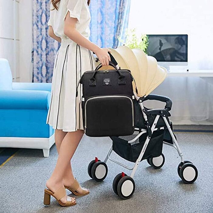 Портативна пеленальна сумка, 4 в 1 конвертована пеленальна сумка для немовлят, складна дитяче ліжечко на відкритому повітрі, сумка