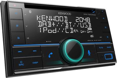 Автомобільна магнітола Kenwood DPX-5200BT 2-DIN CD з Bluetooth системою гучного зв'язку (вбудований Alexa, USB, AUX-вхід, високопродуктивний тюнер, Spotify Control, звуковий процесор, 4х50 Вт, змінне підсвічування клавіш) CD/BT/USB Single