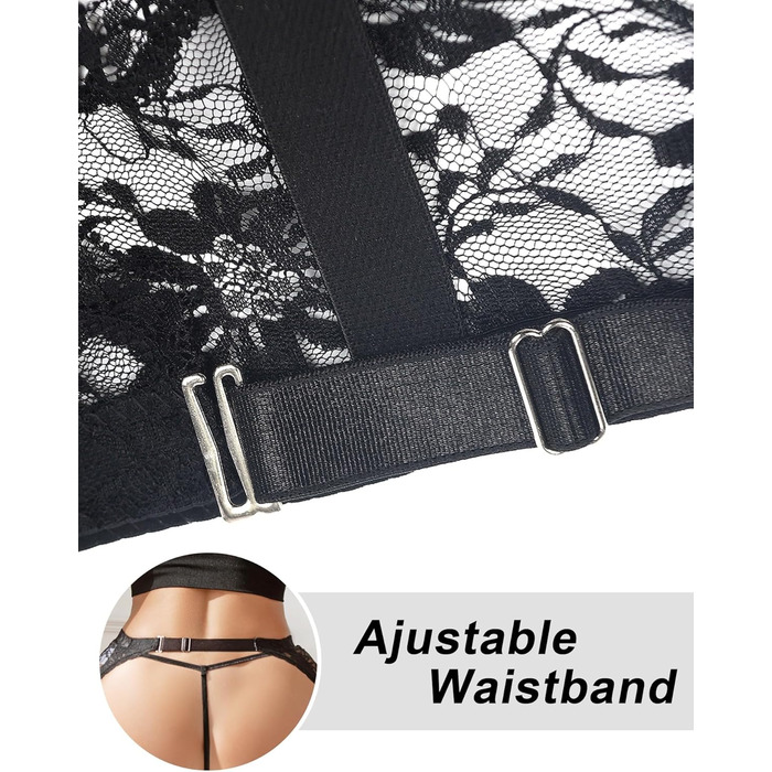 Пояс для панчіх Comeondear, мереживний, чорний