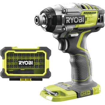Безщітковий акумуляторний ударний гайковерт Ryobi DeckDriveTM ONE 18 В R18IDBL-0, з набором насадок 3, крутний момент 270 Нм, безщ