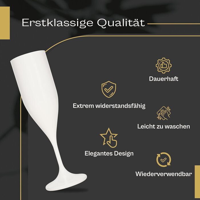 Келихи для шампанського пластикові дешеві пластикові одноразові, набір з 12 шт. ультрастійкий Tritan, твердий пластик, келих для ш