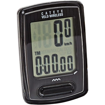 Велокомп'ютер Cateye Velo Wireless, Бездротовий, Водовідштовхувальний, Пластик, Чорний