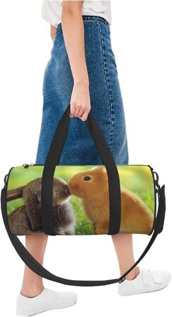 Спортивна сумка для подорожей, дизайн Любов до тварин, чорний колір, універсальний розмір