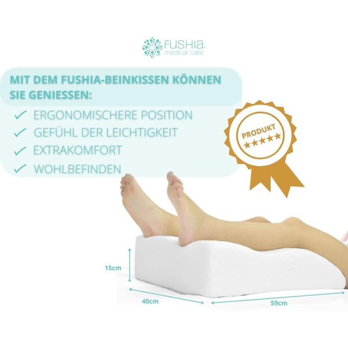 Подушка для ніг з м&39якою піною, ортопедична подушка для ніг з чохлом, який можна прати, для підтримки ніг та при поганому кровообігу (біла тканина)