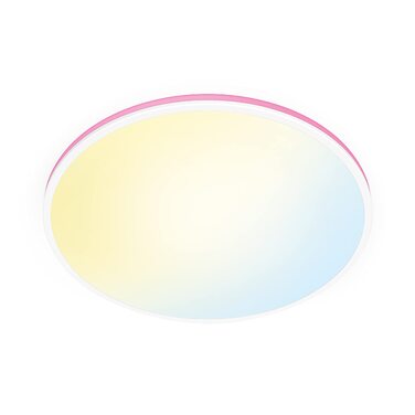 Розумний стельовий світильник WiZ Rune Tunable White and Color (2100 лм), LED-лампа з 16 млн кольорів та регульованим білим світлом (від теплого до холодного), керування через WLAN, додаток або голосом, білий