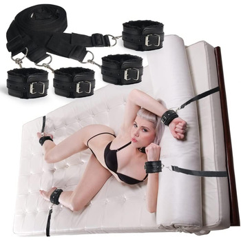 Набір бондажів Hallowa бондажі обмеження секс з наручниками манжети для ніг секс іграшки для ліжка БДСМ комплект постільний набір обмеження sm секс іграшки для початківців і пар екстремальний бондаж набір