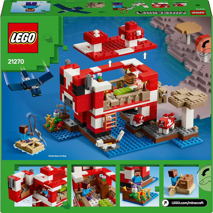 Конструктор LEGO Minecraft The Mushroom Cow House 21270, 500 деталей