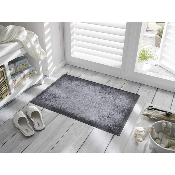 Килимок для дверей, що можна прати та сушити, відтінки сірого 50x75 см, для використання всередині та зовні приміщень, можна прати 50 x 75 см (прямокутний)