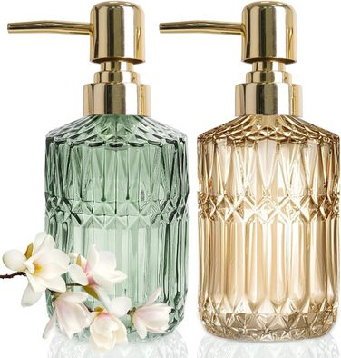 Дозатор для мила зі скла з рожевим золотом, пляшки для шампуню для наповнення, дозатор для мила скляний з насосом, дозатор зі скла