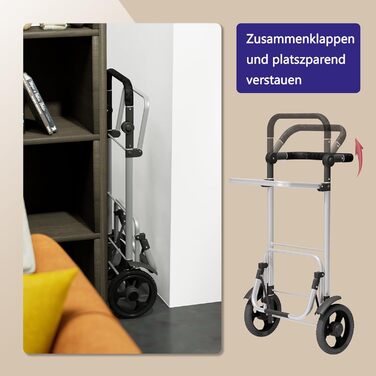 Великий візок для покупок 64л, складаний візок-сумка на колесах, вантажопідйомність до 60кг, візок з термовідсіком, візок з відбивачем, ручний візок з чіпом для покупок, Чорний