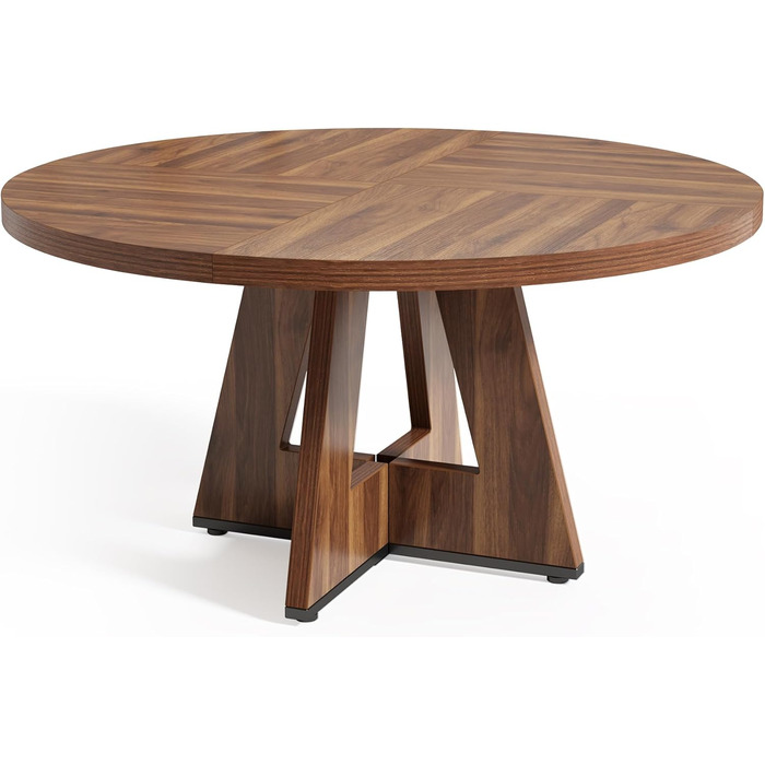 Круглий обідній стіл LITTLE TREE для 4-6 осіб, обідній стіл 120 см з дерев&39яною основою, коричневий обідній стіл, круглий кухонний стіл для їдальні, кухні, вітальні (лише стіл)