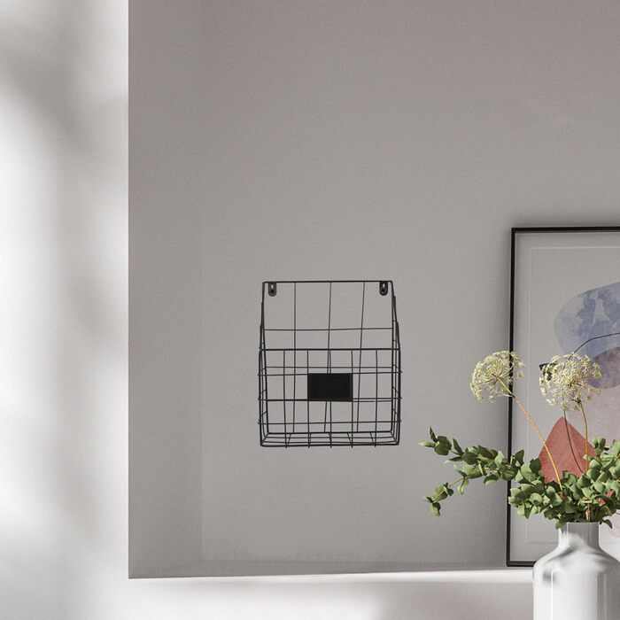 Настінний кошик Toyvian з металу та заліза, кований настільний органайзер для настінного кріплення, кошик для зберігання журналів та книг, настінна полиця для кухні, офісу, ванної кімнати