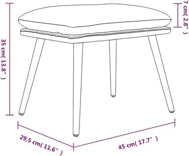 Тканинний табурет для ніг, темно-сірий, 45 x 29.5 x 35 см, 341494