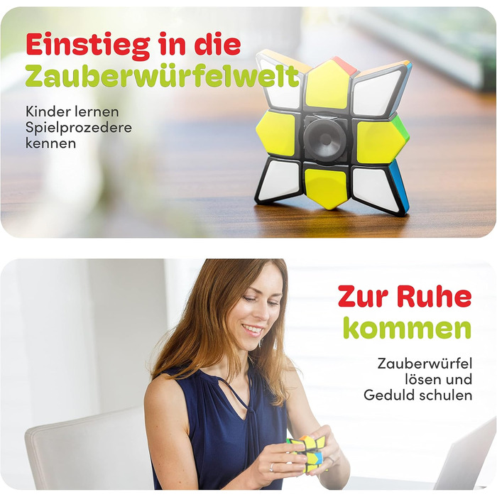 Кубик 3 x 3 x 1 в одному з оптимізованими властивостями обертання. Ідеально підходить для зняття стресу для дітей і дорослих ігри