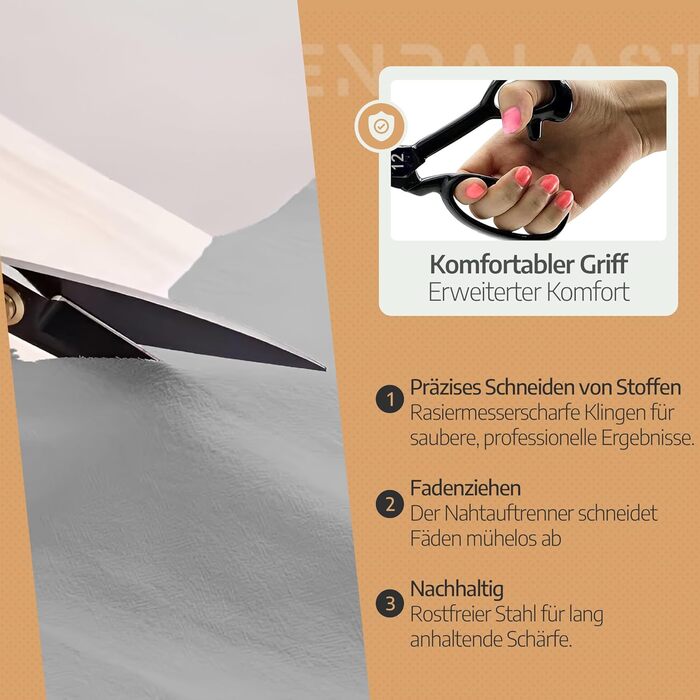 Кравецькі ножиці 30,5 см Надміцні професійні ножиці для тканини з нержавіючої сталі, надзвичайно гострі та ергономічні ідеально підходять для шкіри та товстих тканин з обрізачем ниток та подарунковою коробкою