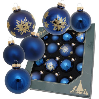 Різдвяні скляні ялинкові прикраси 16 шт Krebs Glas Lauscha