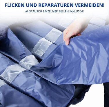 Протипролежневий матрац, Mobi 2, Для пролежнів I та II ступеня, Зі змінним повітрям, Самонадувальний надувний матрац, Повітряна подушка, 200 x 86 см, 9,5 см, 20 комірок, Колір синій