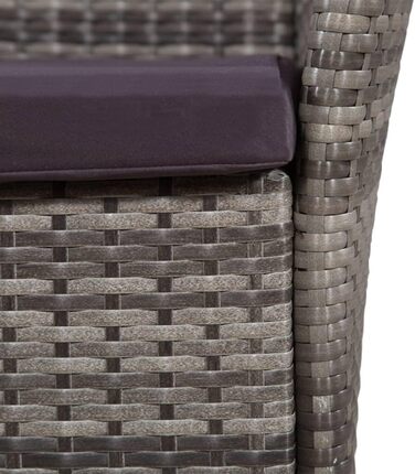 Садове крісло з табуретом Poly Rattan Grey Балконне крісло Крісло для саду