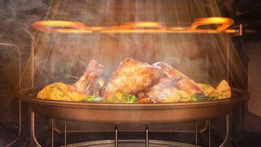 Мікрохвильова піч з грилем, 23 л, 800 Вт, керамічна, емальована, гриль для смаження та підставки Eco, біла 23 л 800 Вт Білий, 23T5018CW