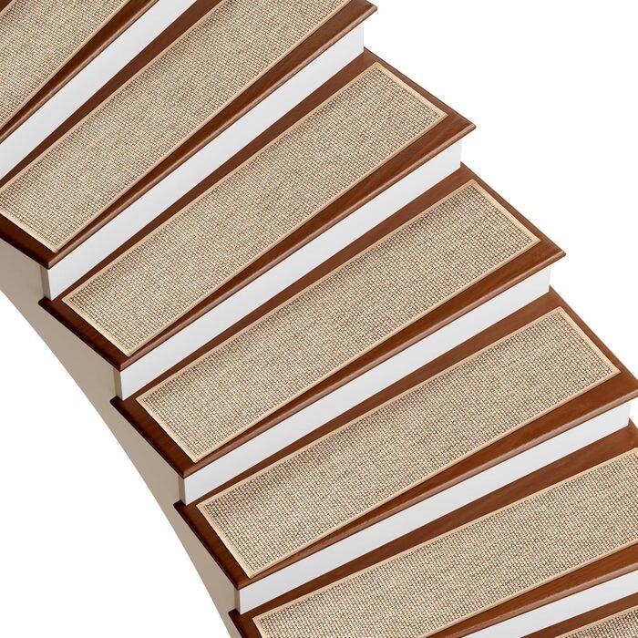 Льняні сходинки Deerly, нековзні, для дерев&39яних сходинок, що знімаються та наклеюються, для внутрішніх сходів, із самоклеючою основою, 20,3 x 76,2 см, бежевий колір, 15 шт. 8&39 x 30&39 бежевий 15