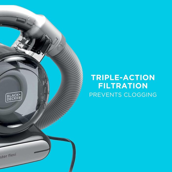 Автомобільний пилосос BLACKDECKER ручний 12V Dustbuster Flexi для прибирання автомобіля (з гнучким всмоктувальним шлангом, адаптер