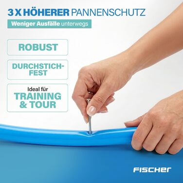 Камера велосипедна FISCHER TPU для шосейного велосипеда, 28 (700x18-25C), надлегка, захист від проколів, міцна, компактна та з високою герметичністю, з вентилем Presta (французький тип)