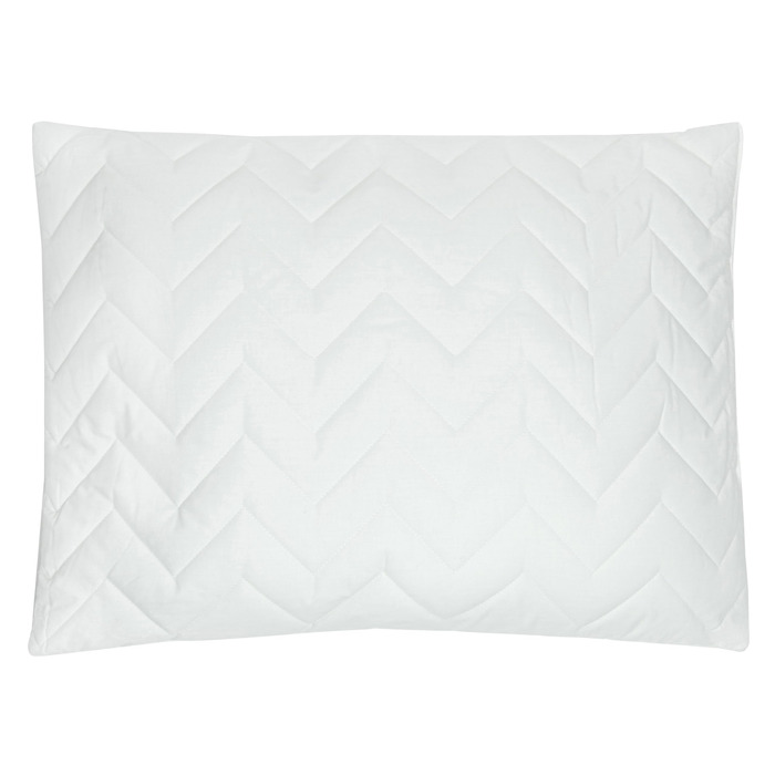 Антиалергенна подушка ZOLLNER із зигзагоподібним стеганням, 60x80 см - наповнювач з поліестеру - дихаючий чохол зі змішаної тканини - можна прати при температурі до 95C - готельна якість, біла, 60 x 80 см