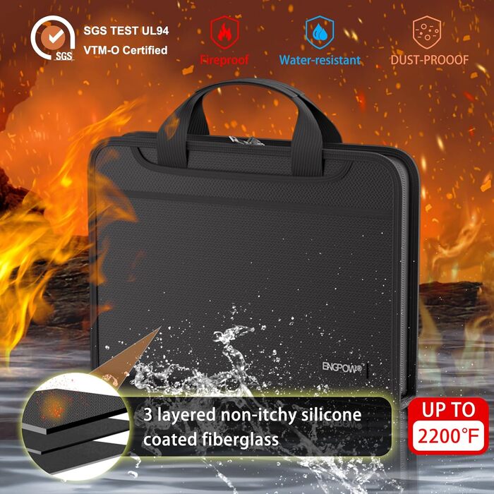 Папка для документів формату А4, вогнетривка розширювана папка для файлів, папка для файлів з кількома відділеннями, 13 відділень, вогнетривка сумка для документів з ручкою та етикетками, портативна, безпечне зберігання файлів/рахунків/квитанцій формату А