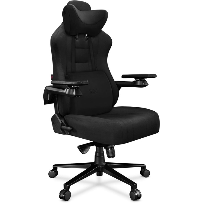 Офісне крісло Геймерське крісло Чорне - Геймерське крісло з подушкою з піни з ефектом пам&39яті з велюру - Тканинне геймерське крісло з підлокітниками D-Cross - Геймерське крісло з безшумними гумовими колесами - Комп&39ютерне крісло 150 кг Чорне тканинне 