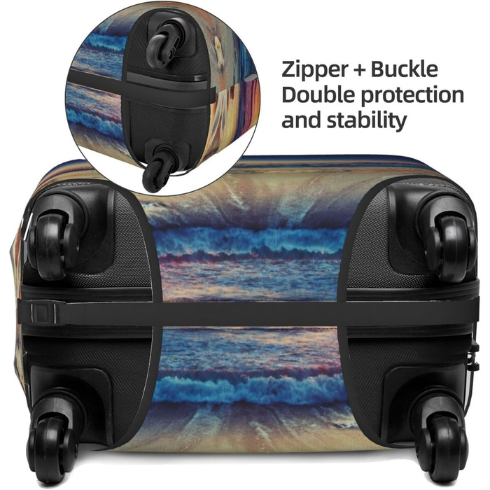 Чохол для валізи з морським принтом BAFAFA, еластичний захист від подряпин та пилу, чорний, розмір 90