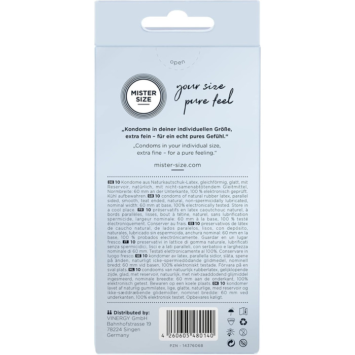 Презервативи MISTER SIZE 60, 10 шт