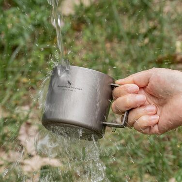 Мл титанова кавова чашка, міні-кухоль з подвійними стінками для еспресо, чаю, кемпінгу та подорожей, міцна, легка, портативний посуд для напоїв, Ti3052D (піскоструйна обробка), сірий, 220
