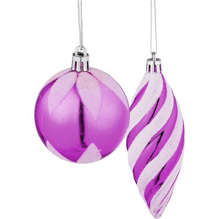 Різдвяні кульки набір із 72 рожеві Relaxdays