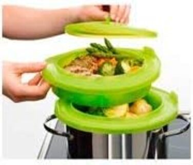 Ступінчаста насадка для відпарювача Lku, зелена, силіконова, 22 см 22x22x8 см, 2-