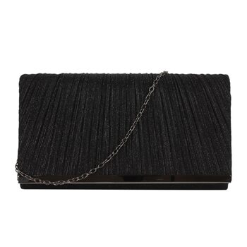 Чорний клатч з блискітками та знімним ланцюжком для вечірки, весілля, балу або урочистого заходу 06152