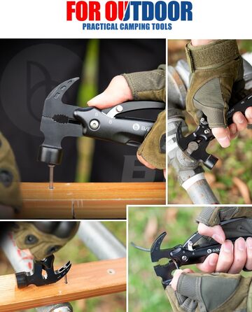 Багатофункціональний молоток для чоловіків, 12 в 1 молоток ідея подарунок для чоловіків тато чоловік, кемпінг аксесуари молоток ба