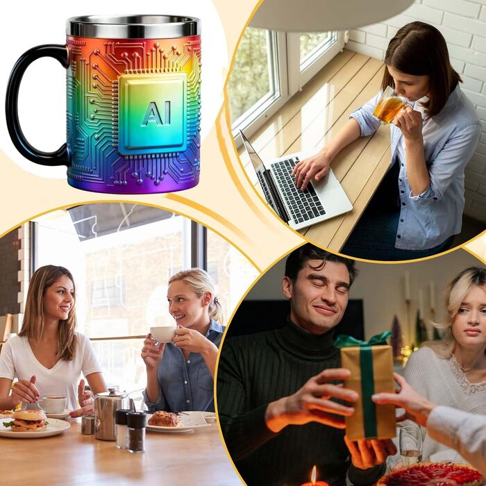 Кавова чашка стильна технологія у вигляді електронного чіпа, келихи для коктейлів, кухлі з нержавіючої сталі для кави, для пікніків, риболовлі, походів, кемпінгу, чаю, віскі, ігор у холоді