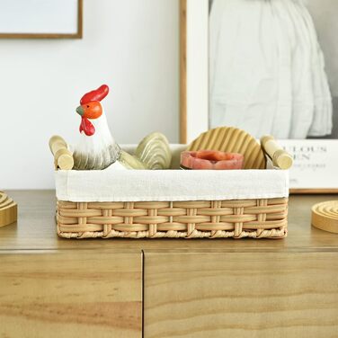 БАБУСЯ КАЖЕ Вузькі кошики для зберігання, кошики для зберігання туалетного паперу з 2 шт. , плетений кошик для зберігання, плетений кошик з полицями, водонепроникні кошики для ванної кімнати, декоративні кошики для пеленального столика - натуральні