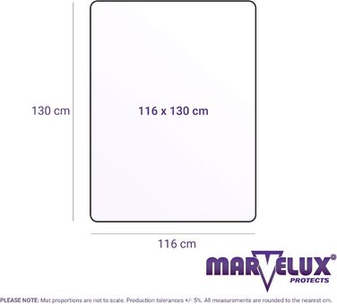 Великий екологічний килимок для офісних крісел Marvelux для килимового покриття 116 x 130 см - Екологічний килимок для захисту підлоги з рафінованого полімеру - Прямокутний прозорий килимок для офісних крісел