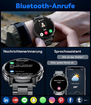 Розумний годинник FEELNEVER Military для чоловіків з акумулятором 1000 мАг/великим сенсорним екраном HD 1,85 дюйма/світлодіодним підсвічуванням, фітнес-годинник з 2 ремінцями/110 спортивних режимів, відстеження серцевого ритму/сну, водонепроникний IP68, г