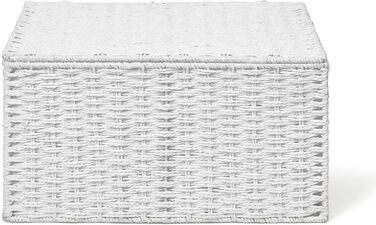 Кошик для зберігання Arpan з кришкою, виготовлений з паперу та мотузки, білий, розмір XL