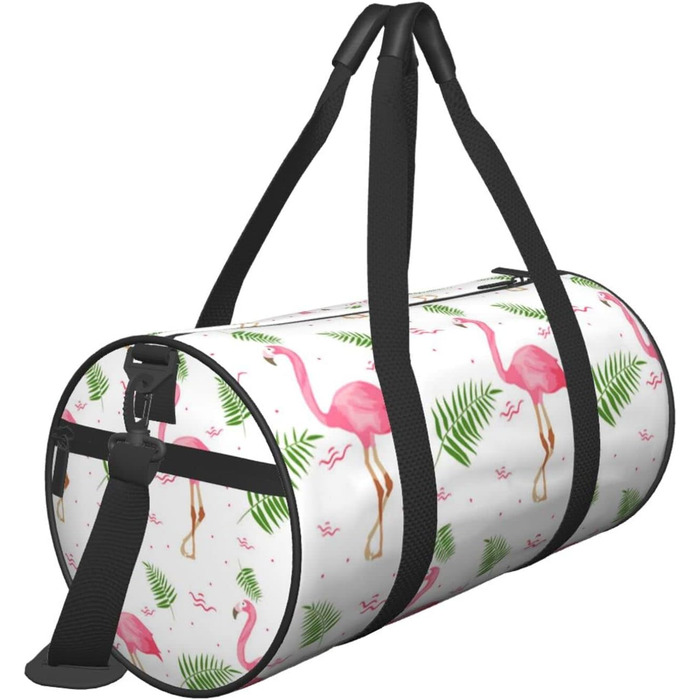 Спортивна сумка для подорожей, біла, з принтом фламінго, дорожня сумка на ніч, чорна, універсальний розмір