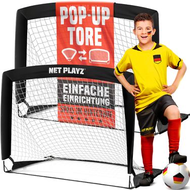 Набір футбольних воріт з 2 предметів - 120 x 90 x 90 см - Розкладні футбольні ворота для саду - Складані футбольні ворота для всіх вікових груп (2 предмети)