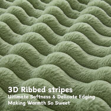 Товста плюшева ковдра Tofinel, пухнаста, 150x200 см - Маленька шерпа ковдра, шавлієво-зелена та ковдра для дивана, ковдра з імітації вовни, портативна тепла пухнаста пледка для вітальні та пікніка, флісова ковдра, 150x200 см, шавлієво-зелена 1