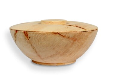 Контейнер для зберігання зі швейцарської сосни - для хліба, зерна, борошна, цукру, чаю, солі - комплект з 2 предметів миска та кришка - Ø 24 см - Ручна робота в Австрії