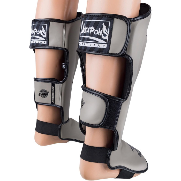 ЗБРОЇ Щитки для гомілок Unlimited 2.0, піщано-чорні, для тренувань та змагань, високоякісна синтетична шкіра та ідеальна амортизація, для муай-тай, K1, MMA, карате та кікбоксингу, 8