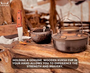 Традиційна чашка Кукса, 340 мл, унікальний глечик ручної роботи, легкий, міцний, середньовічний стиль, сільський дерев&39яний кухоль, кемпінговий кухоль, екологічно чистий