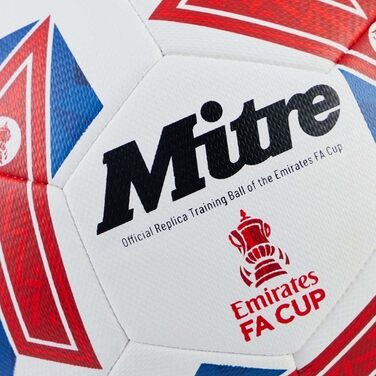 Футбольний м'яч Mitre FA Cup, Високопродуктивні тренування, Надзвичайно міцна конструкція, М'яч футбольний 3 білого / синього / червоного кольору