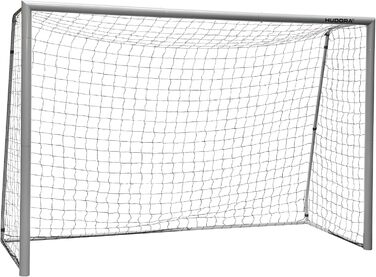 Футбольні ворота HUDORA Expert - Великі вуличні ворота для дітей та дорослих - Всепогодні та стабільні ворота з щільною сіткою - Високоякісна вулична стінка-мішень для відпочинку та тренувань, сріблясті, 300 x 200 см